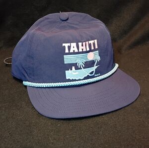 Roark Tahiti Time Classic 5-Panel Hat Dark Navy NWT Rope Detail Adventure Cap